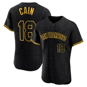 Authentic Matt Cain Men's San Francisco Giants Snake Skin City Jersey - Black