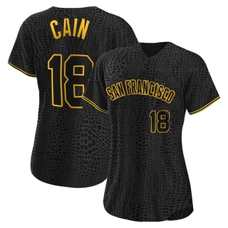 Authentic Matt Cain Women's San Francisco Giants Snake Skin City Jersey - Black