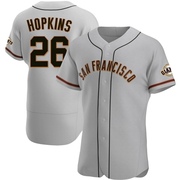 Authentic TJ Hopkins Men's San Francisco Giants Road Jersey - Gray