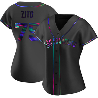 Replica Barry Zito Women's San Francisco Giants Alternate Jersey - Black Holographic