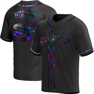 Replica TJ Hopkins Men's San Francisco Giants Alternate Jersey - Black Holographic