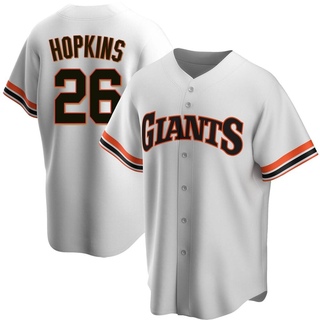 Replica TJ Hopkins Men's San Francisco Giants Home Cooperstown Collection Jersey - White