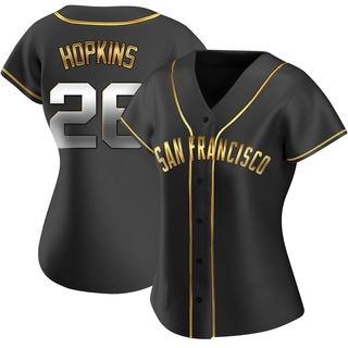 Replica TJ Hopkins Women's San Francisco Giants Alternate Jersey - Black Golden