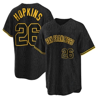 Replica TJ Hopkins Youth San Francisco Giants Snake Skin City Jersey - Black