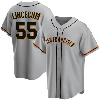 Replica Tim Lincecum Men's San Francisco Giants Road Jersey - Gray