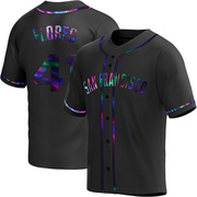 Replica Wilmer Flores Youth San Francisco Giants Alternate Jersey - Black Holographic